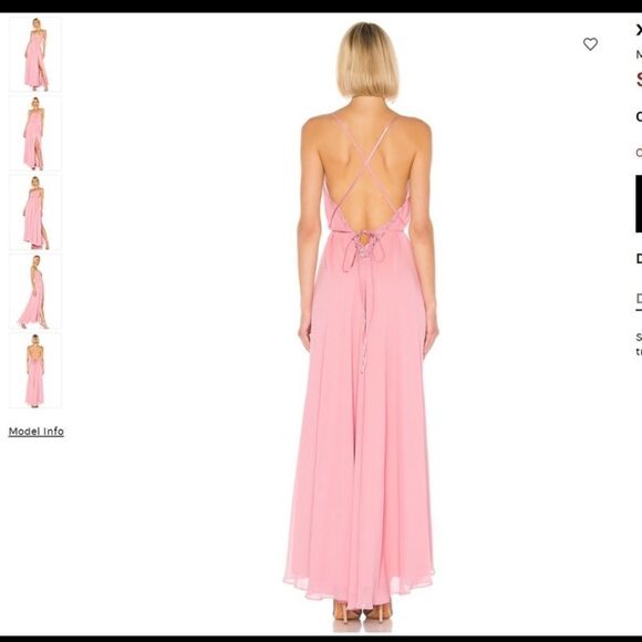NWT Michael Costello X  Revolve  Pink Chiffon Size Large various ways to use - Picture 2 of 11